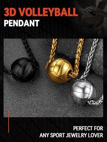 FaithHeart Sports Necklace for Men Women, Stainless Steel Gold Plated 3D Football/Soccer/Basketball/Volleyball Pendant Jewelry with Delicate Gift Packaging - Image 4