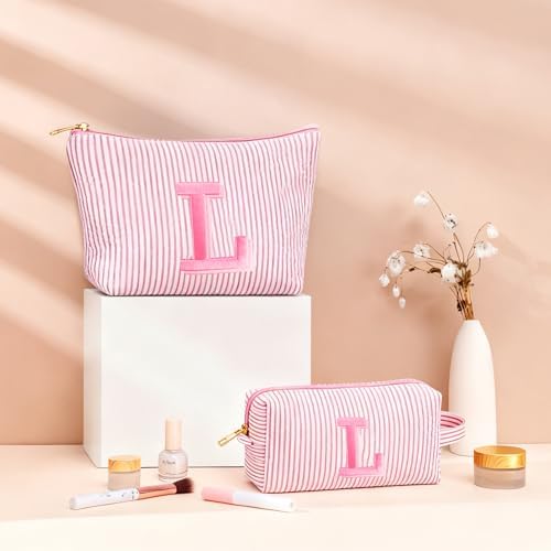 Sister Birthday Gifts for Girls - Travel Makeup Bag, Big Sister Gifts for Girls 6-12 Year Old Girl Gift Teen Girl Gifts Trendy Stuff, Personalized Cute Stuff Initial Makeup Bags, Purple r S - Image 2