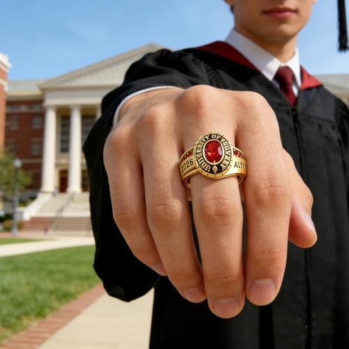 925 Sterling Silver 2026 Class Rings for women Men, Custom College High School Graduation Rings for Men 2026, Graduation Gifts for Her Him - Image 6