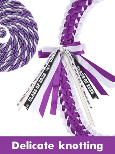 TFTAFAN Graduation Leis and Graduation Honor Cords Class of 2026 Graduation Ribbon Lei Graduation Necklace Braided Necklaces gift for Student Gifts Party Supplies - Image 2