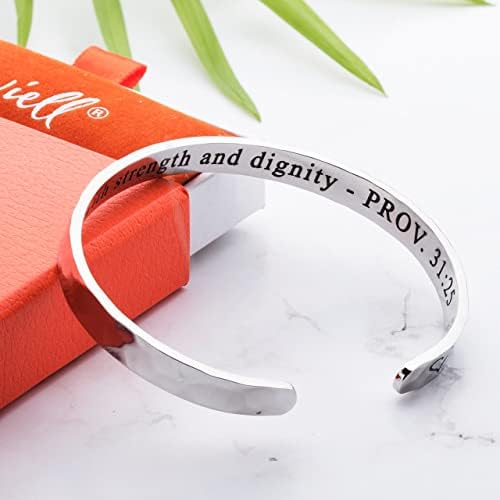 Carviell Bracelets for Women – 100+ Meaningful Engraved Messages – Solid 316L Surgical Stainless Steel Cuff Bracelet – Gift Ready - Image 4