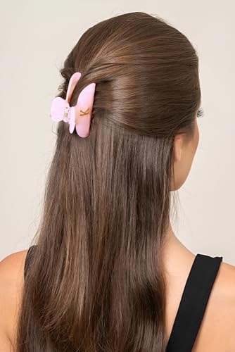 Acrylic Letter Hair Clips for Women - Pink Monogram Hair Claw Alphabet Large Hair Clip, Fashion Glitter Claw Clips Elegant And Durable Hair Accessory, Letter R - Image 2