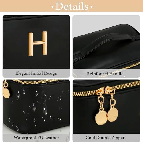 Personalized Initial Travel Makeup Toiletry Bag Gifts for Women - Image 6