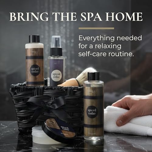 Freida & Joe Spiced Cedar Men's Spa Gift Basket- Self Care Gifts for Him - Image 2