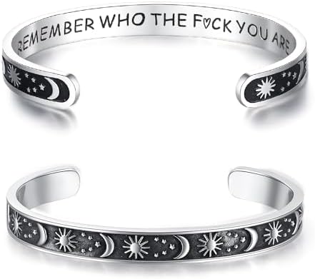 TONY & SANDY Inspirational Bracelets for Women Teen Girls Personalized Gifts for Daughter Granddaughter Mom Sister Friends Stainless Steel Engraved Cuff Birthday Easter Christmas by TONYSANDY