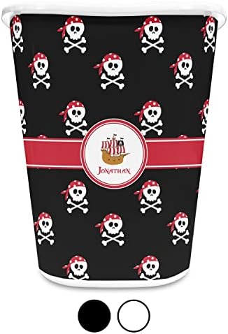 Personalized Pirate Waste Basket - Single Sided (Black) - Image 4