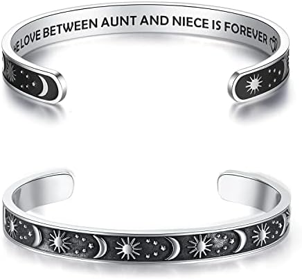 TONY & SANDY Inspirational Bracelets for Women Teen Girls Personalized Gifts for Daughter Granddaughter Mom Sister Friends Stainless Steel Engraved Cuff Birthday Easter Christmas by TONYSANDY