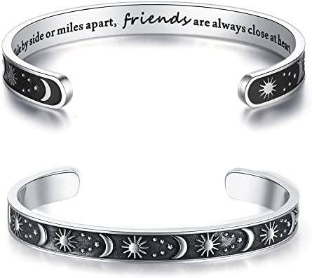 TONY & SANDY Inspirational Bracelets for Women Teen Girls Personalized Gifts for Daughter Granddaughter Mom Sister Friends Stainless Steel Engraved Cuff Birthday Easter Christmas by TONYSANDY
