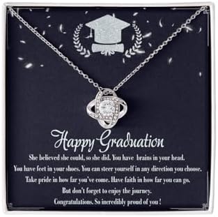 VIRAGIL 2023 Graduation Gifts for Her, Class of 2024 Love Knot Sterling Silver Pendant Necklace Senior College Graduation Jewelry Gifts for Girl Daughter by VIRAGIL