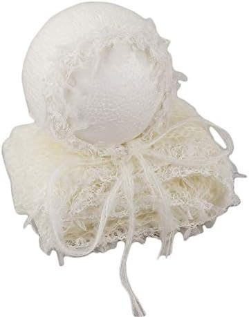 Baby Photography Props Luxurious Lace Hat with Blanket (White) - Image 3