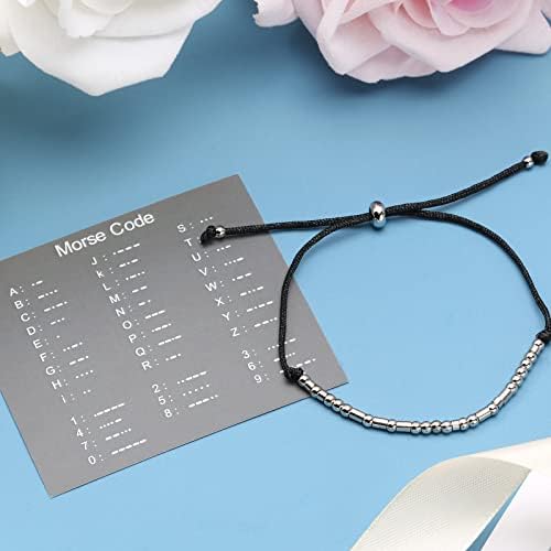 ASELFAD Morse Code Bracelets for Women, Funny Best Friend Birthday Gifts for Women Friendship Bracelets, Inspirational Jewelry, Teen Girl Gifts Trendy Stuff - Image 2