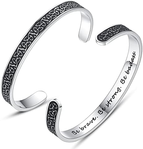 TONY & SANDY Inspirational Bracelets for Women Teen Girls Personalized Gifts for Daughter Granddaughter Mom Sister Friends Stainless Steel Engraved Cuff Birthday Easter Christmas by TONYSANDY