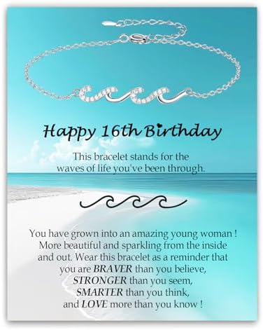 Gifts for Women, Cool Waves Bracelet Christmas Birthday Gift for Happy Birthday 21st, 30th, 40th, 50th, 60th Birthday Gift Ideas for Women Ladies Bestie Friend Sister Mom Daughter Wife Grandma by Unknown