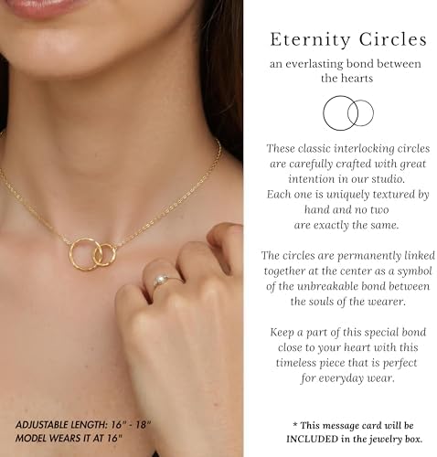 HOPE LOVE SHINE Graduation Jewelry for Her, 2 Interlocking Rings Necklace with Message Card, Gift Card and Jewelry Box - Image 6