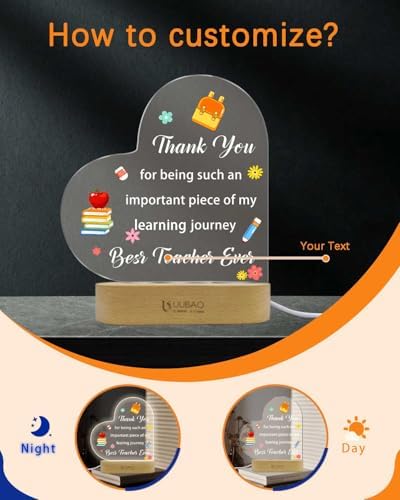 Personalized Graduation Gifts Custom Photo Name Night Light LED Table Lamp for 2026 University High School Senior Keepsake(Thank You 1) - Image 2
