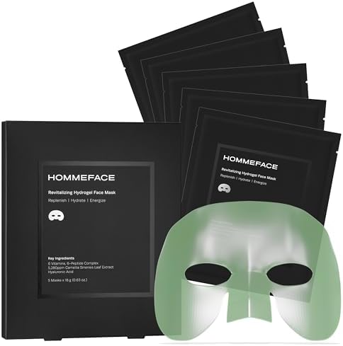 HommeFace Men’s Revitalizing Hydrogel Face Sheet Mask Set, 5ct. by HOMMEFACE