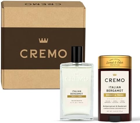 Cremo Mens Cologne Gift Set, Italian Bergamot – Includes Cologne & Antiperspirant Deodorant | Mens Gifts, Perfume for Men, Deodorant Men, Gifts for Him, Full Size by CremoCompany