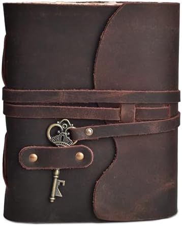 LEATHER VILLAGE Leather Journal Blank Pages Key Lock, Rustic Brown 10x7. - Image 2