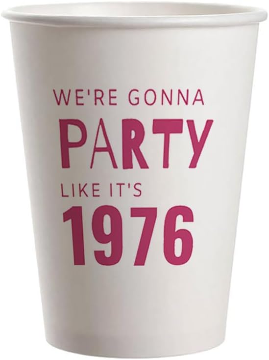 SharkBliss 1976 50th Birthday Party Cups 9oz Pink 20 Pack for Women Men – Party Like It's 1976
