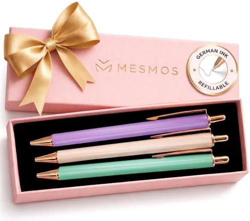 MESMOS 3pc Fancy Pen Set, Cute Nice Journaling Fun Pens for Women, Aesthetic Journaling Luxury Office Pretty Pens by MesmorizingMemoriesMoments