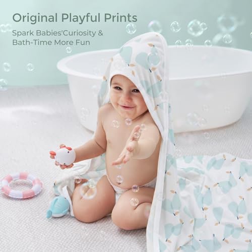 Momcozy Baby Towels, Soft Absorbent Bath Towel for Newborn&Toddler,Blue - Image 5