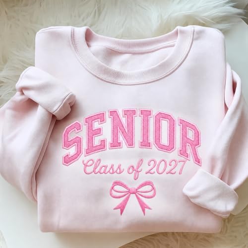 Love Signal Custom Embroidered Senior 2027 Sweatshirt, Personalized Class of 2027 Sweatshirt, Graduation Hoodie for Him Her - Image 7