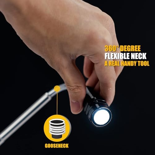 Magnetic Pickup Tool Telescoping Magnet Flashlight, Gifts for Men, Black - Image 3