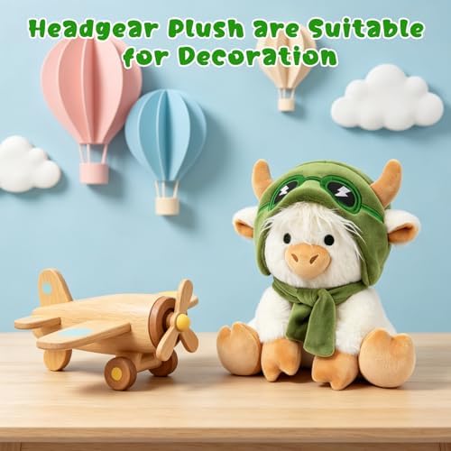 Pilot Highland Cow Stuffed Animal Toy- 8inch White Sit Highland Cow Plush - Image 6