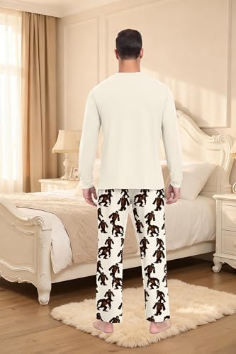 PrinStory Men's Pajama Sets Loungewear Sleepwear Pjs Lightweight Long Sleeve Shirts & Bottoms Soft Comfy Sleep Sets S-2XL - Image 6