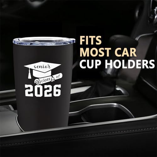 2026 Graduation Gift for Him Her - Senior Class of 2026 Gifts - 20 oz Stainless Steel Tumbler With Lid & Straw - High School/College/Master Degree/PHD Gradution Gifts - Image 5