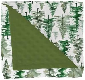 Vintage Green Pine Trees Baby Blankets for Girl Boy Soft Mink Dotted Backing Double Layer Gender Neutral Trees Swaddle Receiving Blanket Toddler Winter Christmas Pines Nursery Bed Blanket 30x40 by GrowhappyGrowhealthy