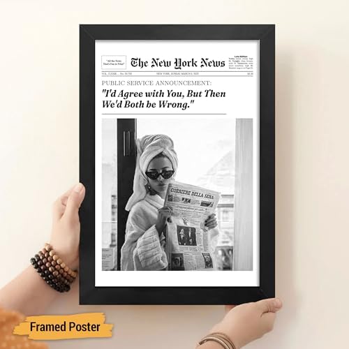 Custom Trendy Newspaper Framed Wall Art With Headline and Photo, Modern Cool Girl Canvas, Magazine Cover Style Poster Print, College Dorm Decor for Bedroom Living Room, Gifts For Friend & Yourself - Image 4