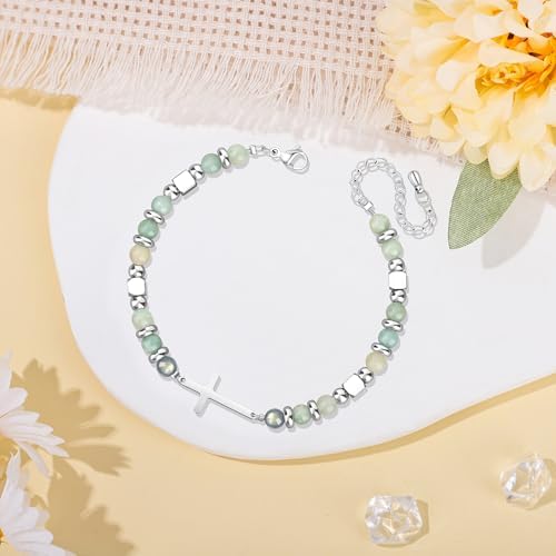 Gifts for Women Moonstone Bracelet, Amazonite Imperial Jasper Bracelets - Image 3