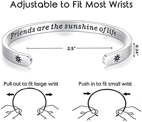 TONY & SANDY Inspirational Bracelets for Women Teen Girls Personalized Gifts for Daughter Granddaughter Mom Sister Friends Stainless Steel Engraved Cuff Birthday Easter Christmas - Image 4