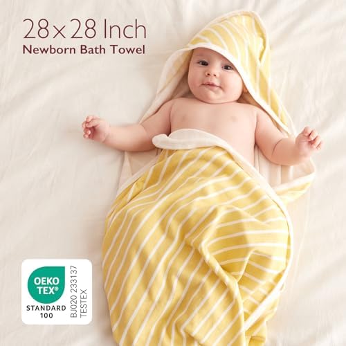 Momcozy Baby Towels, Soft Absorbent Bath Towel for Newborn&Toddler,Lemon - Image 6
