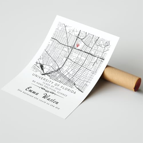 Customized College Map Graduation Gift, Personalized Grads Gifts For Her, High School, College, University Map Print For Son, Custom Grad Gift For Him Design 10 - Image 5