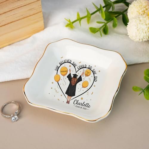 IZI POD Personalized Graduation Gifts for Her, Graduation Jewelry Dish, A Sweet Ending to a New Beginning, Gradua Senior Class of 2026, Gifts for Her, Women, Best Friends /12 - Image 5