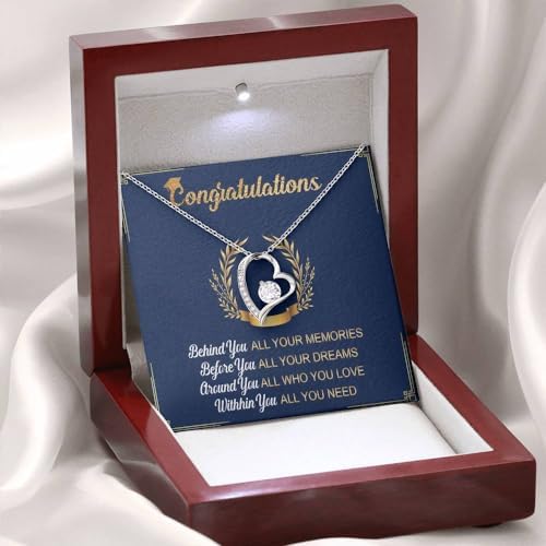 VIRAGIL 2023 Graduation Gifts for Her, Class of 2024 Love Knot Sterling Silver Pendant Necklace Senior College Graduation Jewelry Gifts for Girl Daughter - Image 2