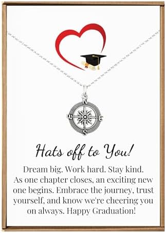 VIY Personal Card High school graduation gifts, Graduation necklace, High school grad gifts, College graduate gift ideas, New beginnings compass necklace, Bachelor degree gift, Congratulations grad by VIY+Personal+Card