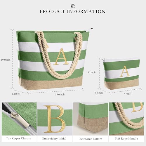 YOOLIFE Beach Bags for Women - Travel Canvas Beach Tote, Pool Waterproof Bag, Travel Essentials, Gifts for Women Birthday - Image 4