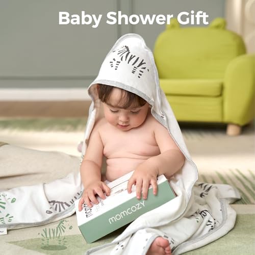 Momcozy Baby Towels, Soft Absorbent Bath Towel for Newborn&Toddler,Giraffe - Image 2