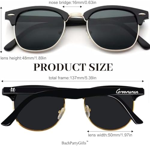 Groomsmen Sunglasses for Men - Wedding Sunglasses for Groomsman Proposal Gifts, Bachelor Party Favors - Image 2