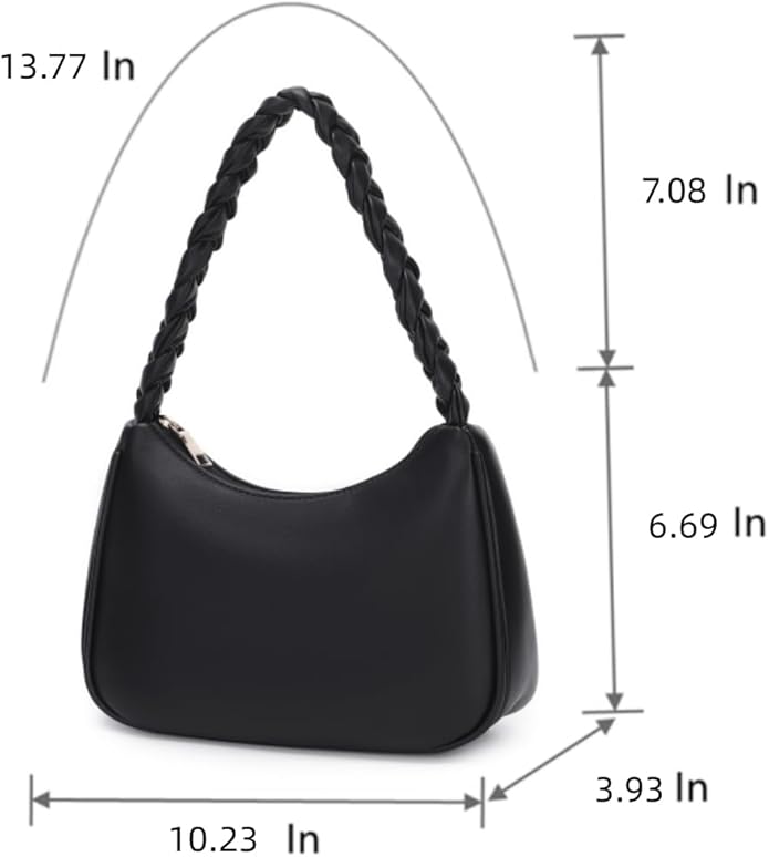 Shoulder Bags for Women, Cute Hobo Tote Handbag Mini Clutch Purse with Zipper Closure