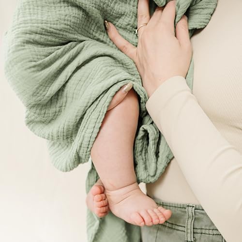 Konssy Muslin Swaddle Blankets, 100% Cotton Receiving Blankets, 47"x 47" - Image 4