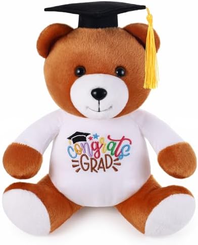 Blank Bear with Graduation Cap Toys Autograph Stuffed Teddy Bear Class of 2026 Graduated Plush Stuffed Teddy Animal for Graduation Day Gift(Grad Bear) by ZJoey