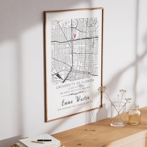 Customized College Map Graduation Gift, Personalized Grads Gifts For Her, High School, College, University Map Print For Son, Custom Grad Gift For Him Design 10 - Image 3