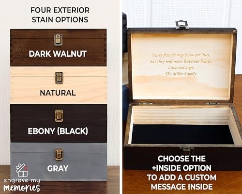 Personalized Pet Memorial Keepsake Box, Engraved Urn for Dogs & Cats - Image 6