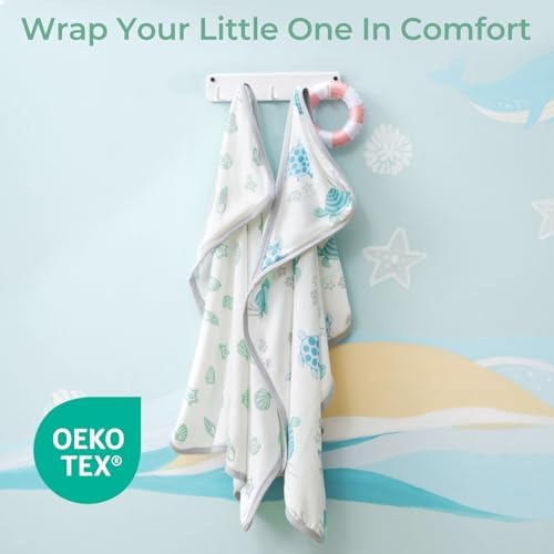 Momcozy Baby Towels, Soft Absorbent Bath Towel for Newborn&Toddler,Turtle - Image 5