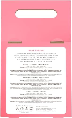 Burt's Bees Face Mask Bundle Set, 0.33 oz., Masks, 3 Count (Pack of 6) - Image 6