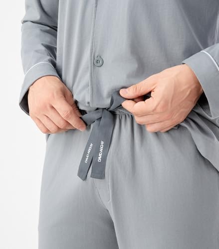 DAVID ARCHY Men's Pajama Set, Premium Combed Cotton Long Sleeve Sleepwear - Image 5